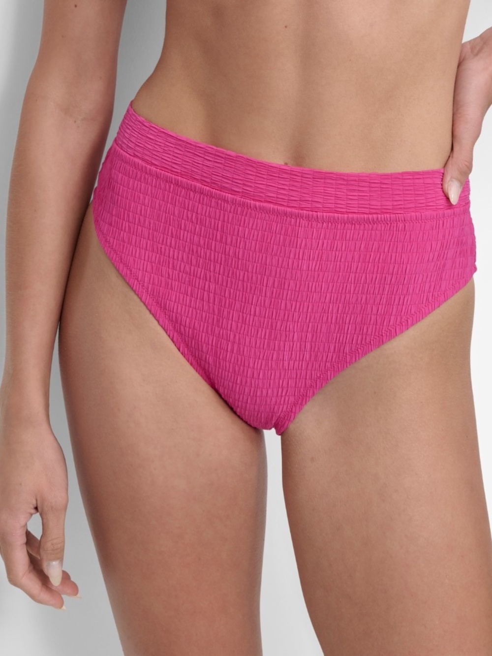 Dkny Women's High Waist Bikini Bottoms - Wildberry Texture
